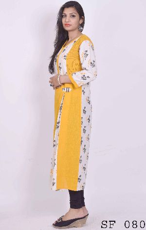 Sanganeri print rayon kurti