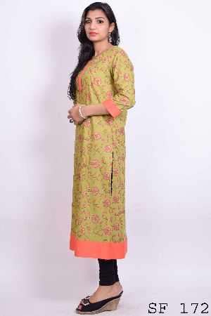 Tie and Dye, designer rayon straight kurti