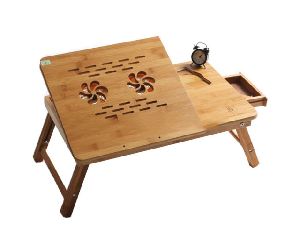 cooling slots wooden laptop table