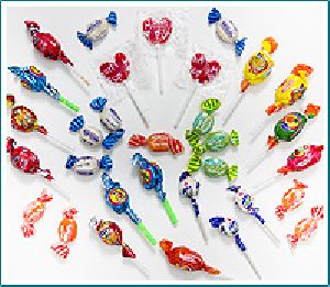 Lollipops and mix fruit candies