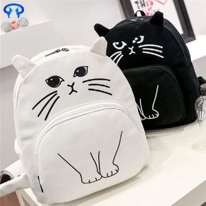 Canvas Casual Cat Casual Backpack