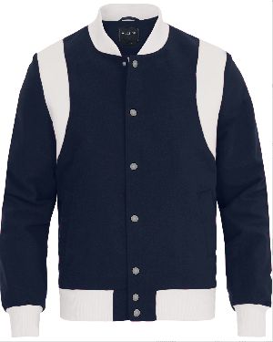 Sky Blue And White Men Letterman Varsity Jacket By Caliber India 