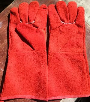 Red colour gloves