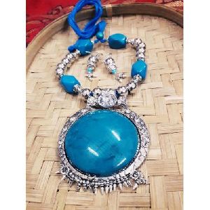 Blue Stone Handmade Necklace Set