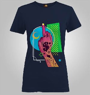 LADIES PRINTED T SHIRTS (MIDDLE FINGER)