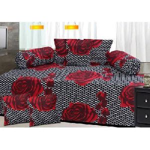 Rose Print Diwan Bed Sheet Set