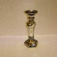 Silver Glass Candle Holder