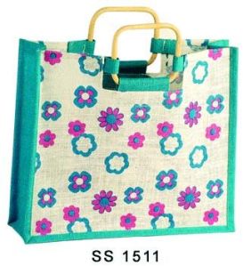 Multicolor Floral Printed Jute Bag