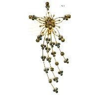HC-4 Antique Gold Finish Flower Shape Stone Fitted hair clip