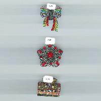HC-87/88/89  Multi Color Stone Fitted hair clips