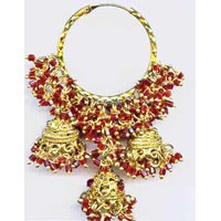 IL-8832 Antique Gold Plating bead work Chandelier Earrings