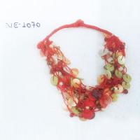 NE-1070 Multi Color Sea Shell Work necklace
