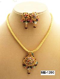NE-1200 Copper Nickel Gold Plating earrings necklace set