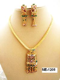 NE-1208 Copper Nickel Gold Plating earrings necklace set