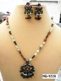 NE-1226 Copper Nickel Gold Plating earrings necklace set