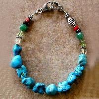 NE-1304 stone glass beads Work necklace