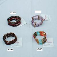 NE-256 Stretch Bracelet with Multi Colour Glass Beads Work