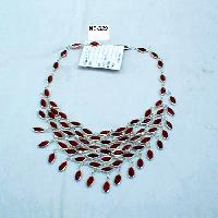 NE-329 Glass Beads Work Necklace