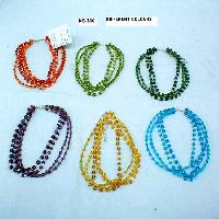 NE-340 four lines glass beads Work Necklace