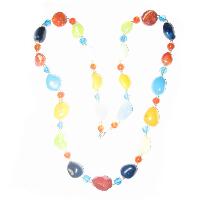 NE-819  Multi Colour Onyx Stone Work necklace