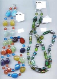 NE-830  Multi Colour Onyx Stone Glass Beads Work necklace