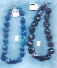 NE-834 Blue Onyx Stone Work necklace