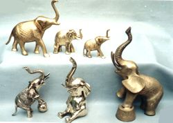 Golden Silver Metal Elephant