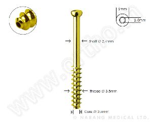 Cannulated Screws - Cortex Cannulated Screw 3.5mm Short Thread