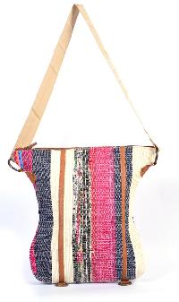 Handmade Multicolor Carpet Style Leather Touch Shoulder Bag