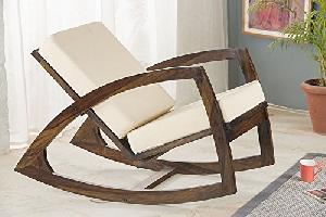 Shilpi Sheesham Wood Rocking Chair With Cushions