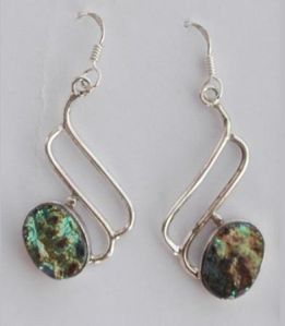 Ladies Round Natural Druzy Gemstone Earring