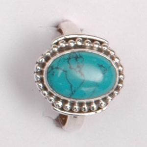 Ladies Beautiful Sterling Silver .925 Turquoise Cab Ring