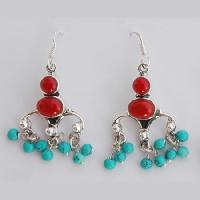 Turquoise Cab Ear Ring-EERC-0013