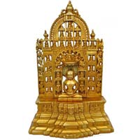 Aakrati- Lord Gautam Buddha Statue of Brass Metal with Temple
