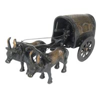 Brass Decorative Statue of Bullock Cart