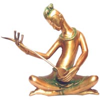 Brass Handicraft Musician Statue Playing Sequin-musical Instrument