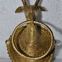 Brass Made Antique Look Deer Head Door Knocker Figure/towel Ring Holder