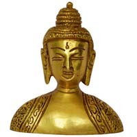 Brass Statue of Lord Gautam Buddha Bust