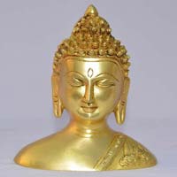 Buddha head metal brass made decorative figure