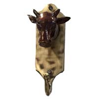 Bull head hook made in metal bronze with antique finish