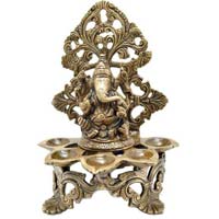 Ganesha Murti with 5 diya a unique metal craft for gift and decoration