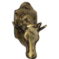 Key hook in brass metal with animal figure