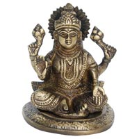 Laxmi Ji - A Indian idol Brass Statue in Antique Finish