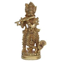 Metal Religious Sculpture of Lord Krishna