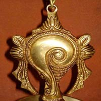 Oil Lamp Brass Shankh (conch) Religious Hanging Metal Articraft Deepak Diya