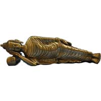 Religious Brass Lord Buddha Resting Statue- A peaceful Decorative Figu