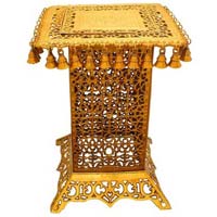 Stand made in brass metal with decorative bells and design Corner Stand