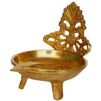 Table diya brass made temple worship antique finish gift