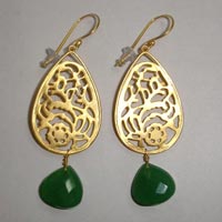 Filigree Earrings with Glass Beads