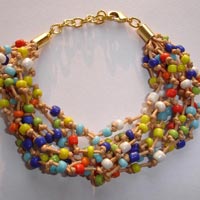 Multi Coloured Cord & Stones Bracelet